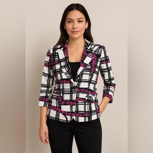 Sandro Sportswear graphic print one button blazer